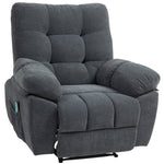 Fauteuil de massage fauteuil relax avec vibration chauffage, inclination manuelle, télécommande inclus, gris