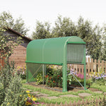 Serra da giardino in PE, serra da balcone, telo rinforzato 140 g/m², telaio in acciaio, porta avvolgibile con cerniera, per verdure piante fiori, interno ed esterno, 300 x 100 x 200 cm, verde