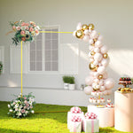Goldener Metall-Hintergrundbogen für Hochzeiten, 2 m, Gartenbogen, Hochzeit, Blumen-Ballonbogen