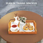 Petite table basse ronde, table d'appoint avec patins antidérapants, cadre en métal, pour jardin, Ø 70 x 42 cm, orange