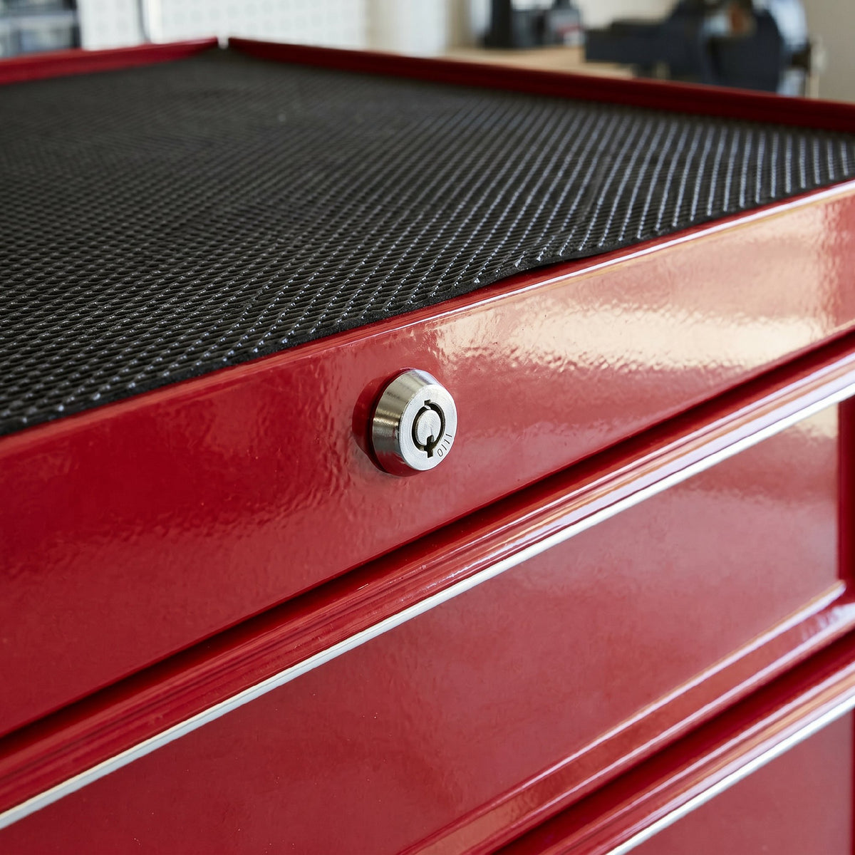 Carro de herramientas con ruedas, carro de taller de acero con 5 cajones bloqueable con 2 llaves, 61,5 x 33 x 82,5 cm, rojo