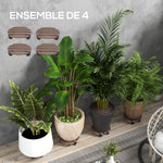 Lot de 4 supports ronds Ø30 cm pour plantes - porte plante à roulettes, intérieur et extérieur
