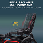 Kart à pédales pour enfants avec siège ajustable 4 positions et roues en EVA 100 x 58 x 58,5 cm rouge et noir