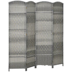 Paravent intérieur en bois 4 panneaux séparateur de pièce pliable pour salon chambre 180 x 180 cm gris mélangé
