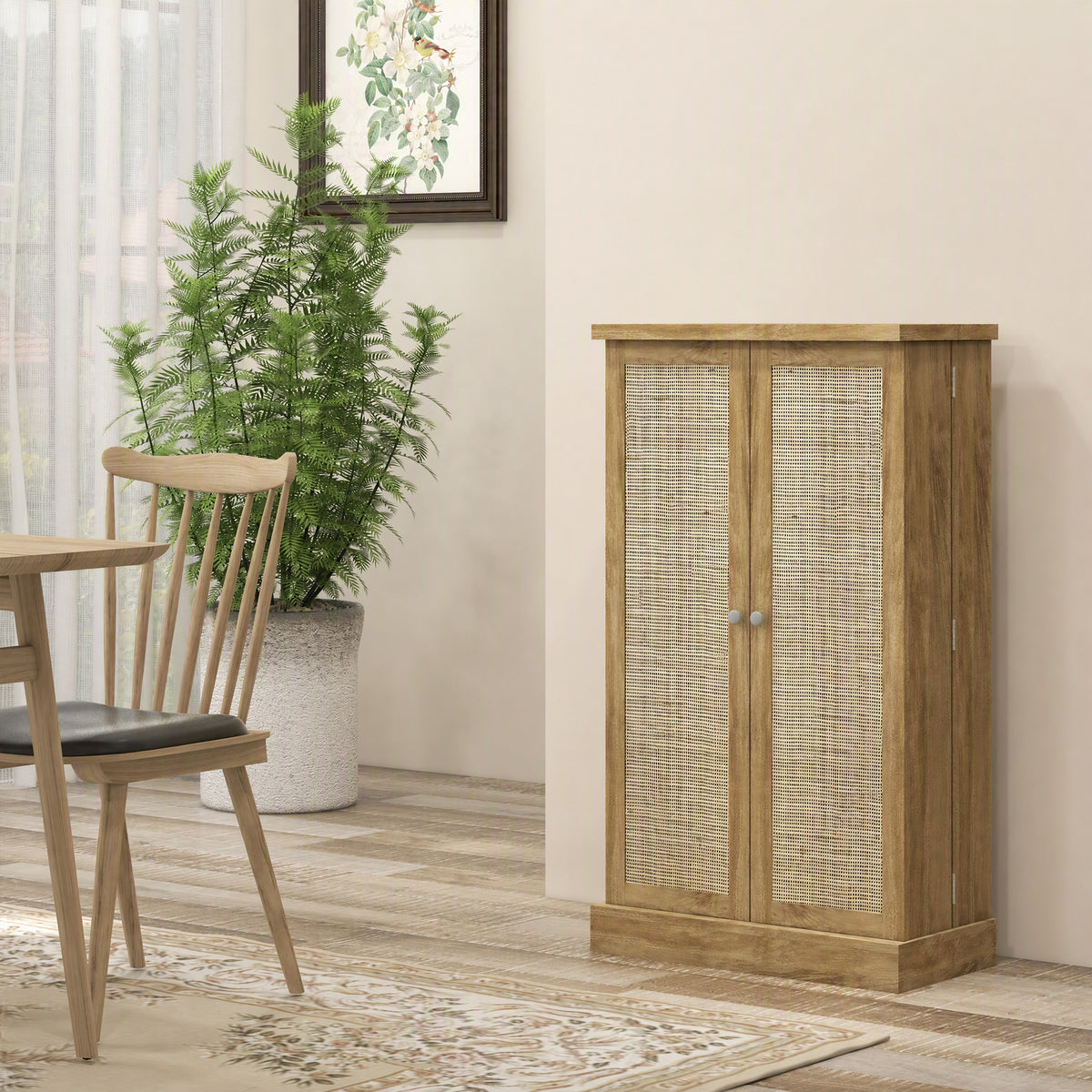 Credenza da cucina mobiletto dispensa con 12 ripiani con ante ripiani regolabili 60 x 30 x 104 cm effetto legno naturale