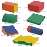 7PCS Module motricité bébé parcours motricité bébé blocs de construction en mousse EPE avec housse en polyuréthane - jouets éducatifs pour enfants d'âge préscolaire, multicolore