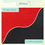 Cama elevada para perros, gatos y mascotas, tejido Oxford textileno microperforado, 61 x 46 x 18 cm, rojo y negro