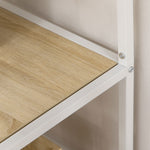 Bibliothèque étagère de rangement à 7 niveaux cadre en acier style industriel 83 x 34 x 180 cm chêne