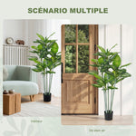 Plante artificielle calathea hauteur 150 cm pot ciment 53 feuilles - intérieur-4