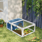 Maison enclos cage habitat pour petit animal tortues avec 2 espaces 91 x 60,5 x 32 cm bois massif bleu