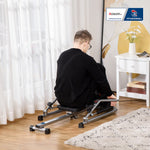 Rameur d'appartement pliable - Collaboration .fr x FFHandball - 3 niveaux de résistance écran multifonction, acier