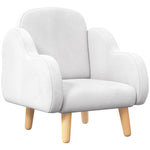 Fauteuil pour enfant design scandinave nuage grand confort avec piètement inclinés et tissu 46 x 51 x 55 cm blanc