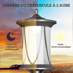 Lampadaire solaire extérieur lampadaire de jardin LED avec interrupteur marche/arrêt 17 x 17 x 127 cm noir