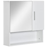 Armoire murale miroir de salle de bain avec portes et étagère réglable - dim. 54L x 15,2l x 55,3H cm blanc