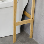 Étagère de toilettes meuble de salle de bain dessus toilette WC avec placard 2 portes et étagère ouverte 60 x 23 x 173 cm bambou