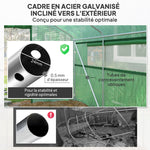 Serre de jardin 4 x 3 x 2m avec portes enroulables et grandes fenêtres, serre tunnel de jardin, vert