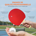 Lot  de 4 raquettes de ping-pong, tennis de table 4 raquettes 8 balles 1 sac pour amateurs débutants experts
