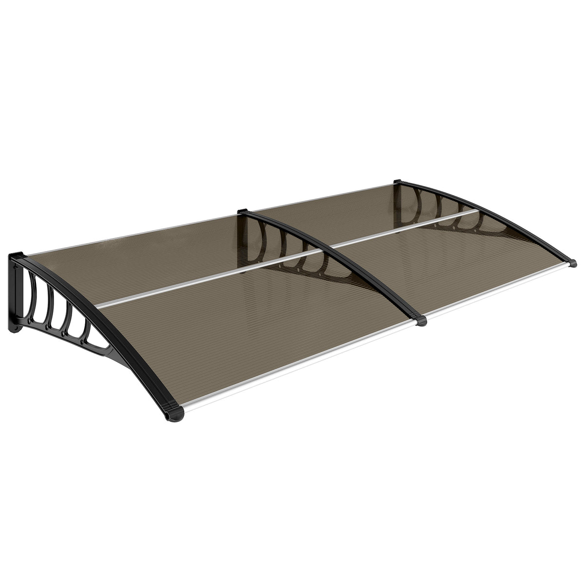 Toldo para puerta marquesina de policarbonato, toldo para puerta de entrada con borde de aluminio contra la lluvia y rayos UV