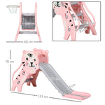 Toboggan pour enfants, toboggan intérieur pour enfants, avec panier de basket, thème tigre, de 18 à 36 mois, rose