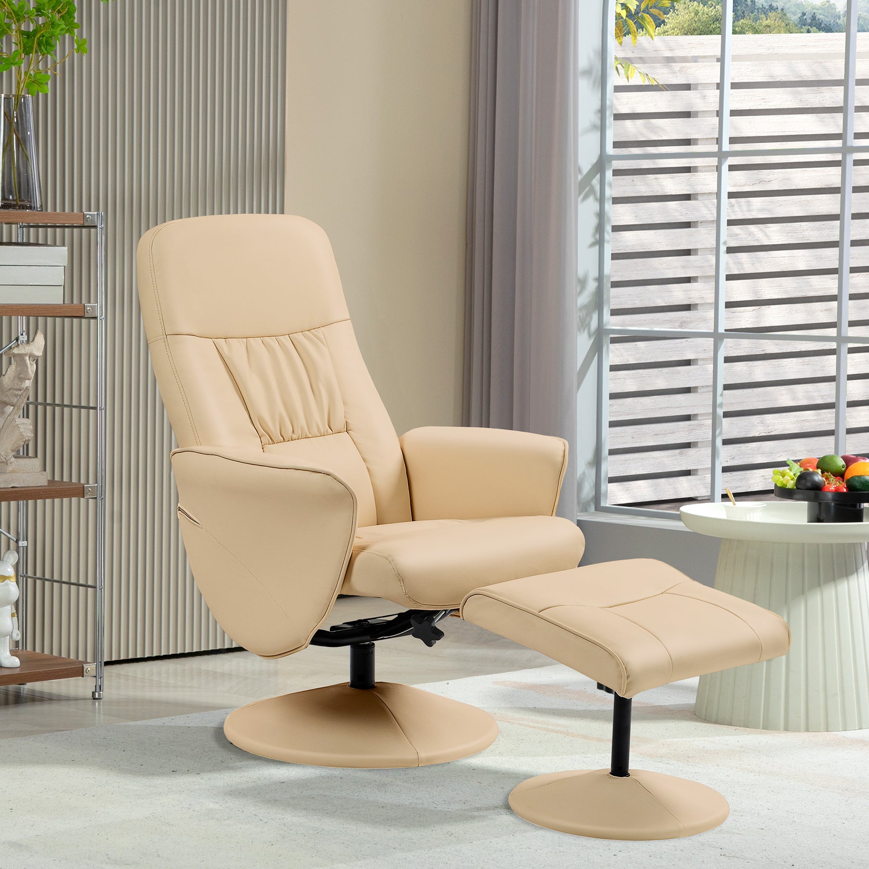 Fauteuil relax avec repose-pied fauteuil de relaxation fauteuil relaxant avec siège pivotant 360° et dossier inclinable