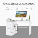 Bureau d'angle bureau droit modulable table de salle à manger 2 en 1 bureau informatique tiroirs x 3 + 2 niches