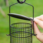 Station d'alimentation pour oiseaux en acier, mangeoir à oiseaux sur pied 208H cm avec 4 crochets, noir