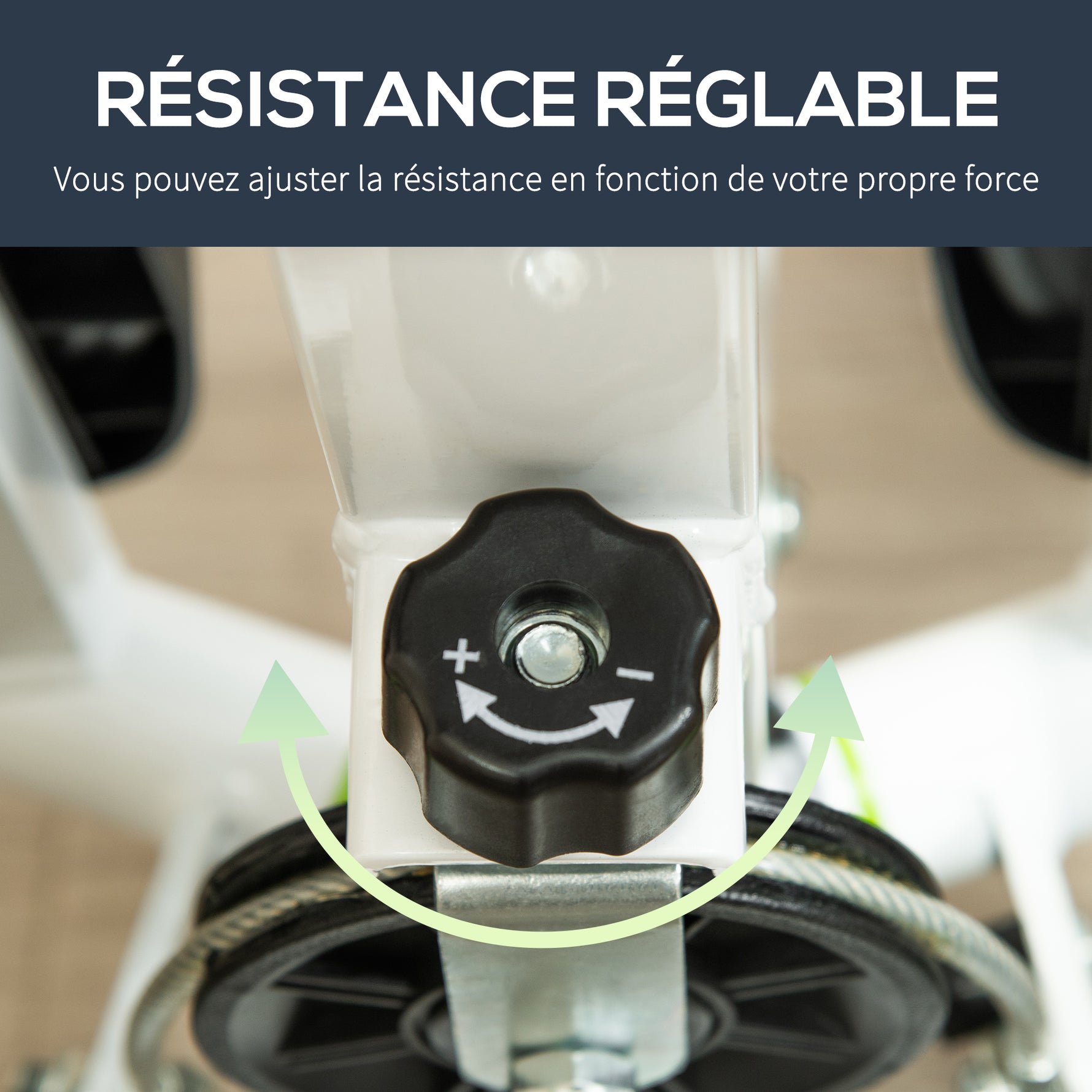 Stepper avec guidon stepper fitness appartement écran LCD résistance réglable exercise hanches jambes lombes pour maison acier blanc, vert, noir