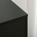 Caisson de bureau avec 5 tiroirs 1 porte étagère réglable, support imprimante sur roulettes, 78x40x66,5 cm, noir