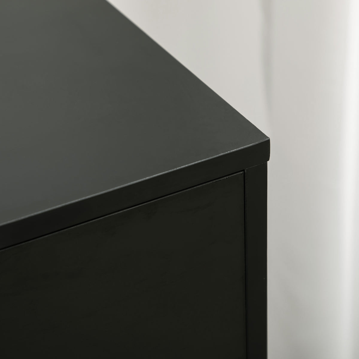Caisson de bureau avec 5 tiroirs 1 porte étagère réglable, support imprimante sur roulettes, 78x40x66,5 cm, noir