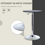 Table de Bar Table Bistro Mange-debout Chic Style Contemporain Hauteur réglable 67-93 cm Ø 63 cm Plateau