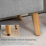 Banc coffre rangement rembourré aspect lin pour chambre à coucher, entrée, salon, charge 220 Kg, 110 x 39 x 45 cm, gris