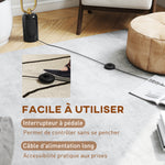 Lampadaire sur pied de salon lampe sur pied avec 2 abat-jours en verre, base en marbre et interrupteur à pied, blanc