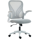 Chaise bureau ergonomique, fauteuil de bureau maille, dossier rabattable, accoudoirs relevables, 73x62x101-111cm, gris