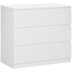 Commode 3 tiroirs, Meuble de rangement épuré pour chambre, intérieur, 80l x 39P x 73H cm