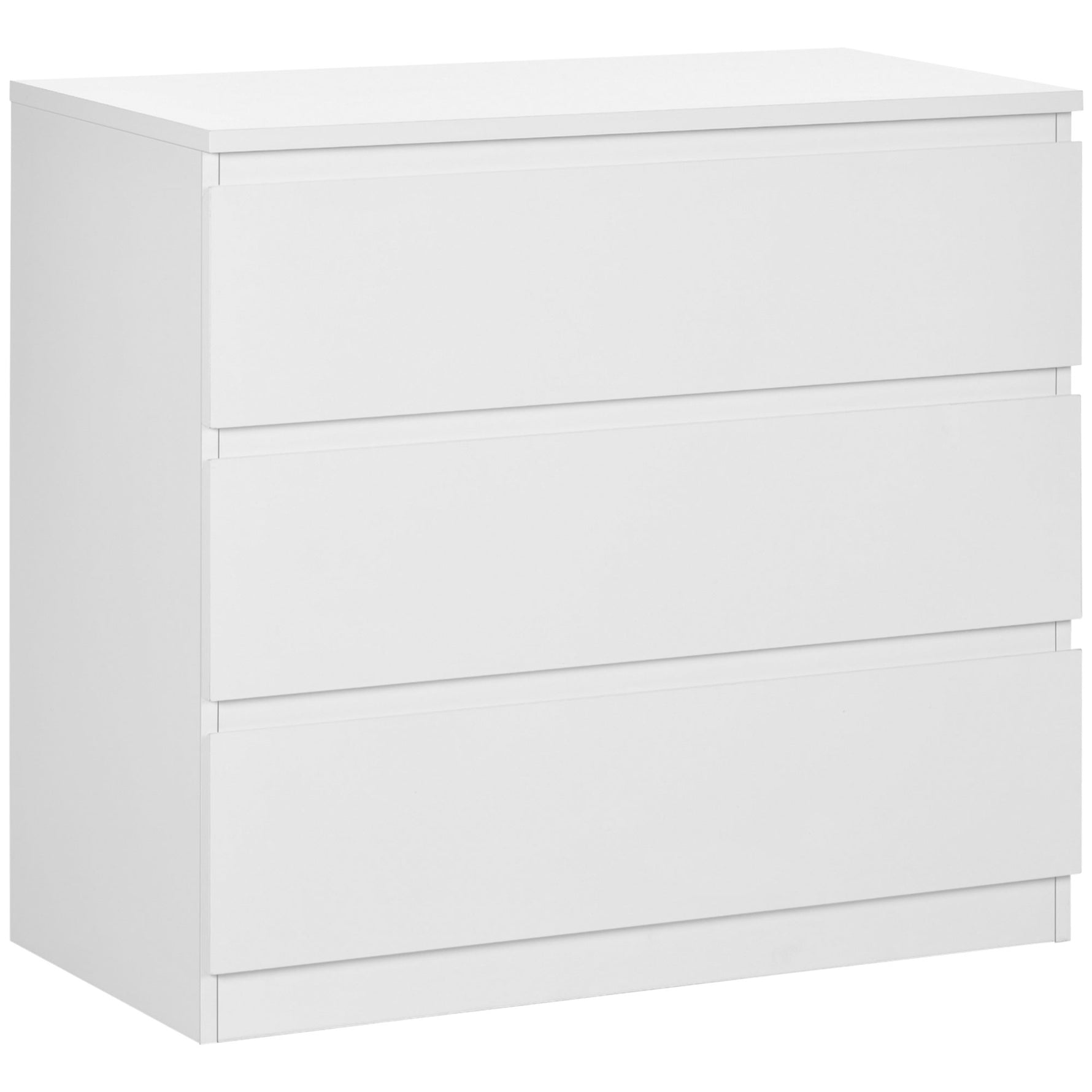 Commode 3 tiroirs, Meuble de rangement épuré pour chambre, intérieur, 80l x 39P x 73H cm