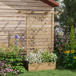 Jardinière avec treillis bac à fleurs pour plantes grimpantes, légumes, fleurs - en effet bois naturel