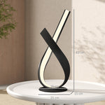 Lampe à poser design contemporain - lampe de table design spirale - dim. 21L x 15l x 43H cm - alu. noir LED blanc chaud