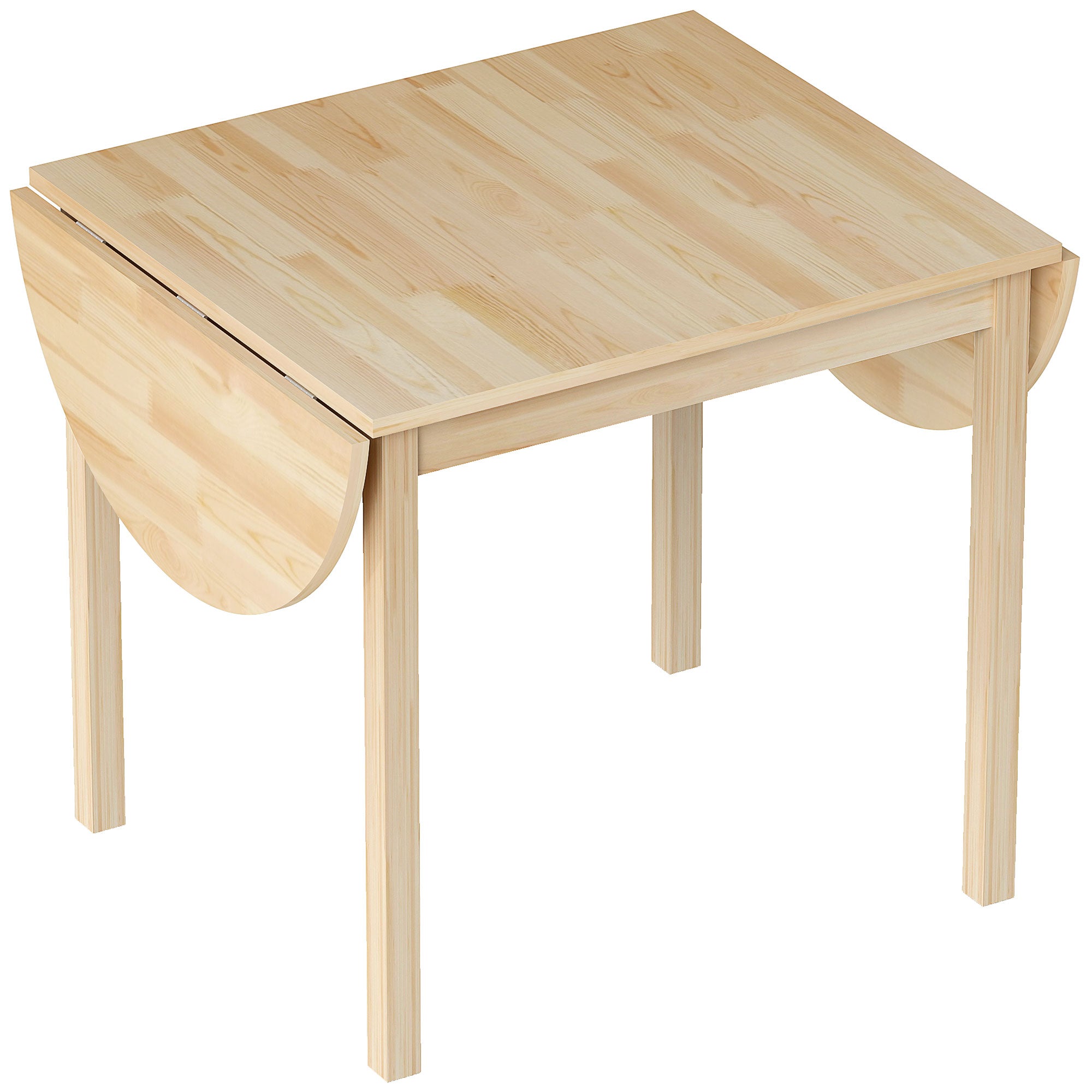 Table de salle à manger pliante ovale en bois massif 2 abattants peu encombrante 140L x 70l x 75H cm