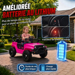 Elektro-Kinderauto 12V, Elektro-Buggy für Kinder, 2-4 km/h, 2 Motoren, Fernbedienung, Lithium-Akku, Rosa