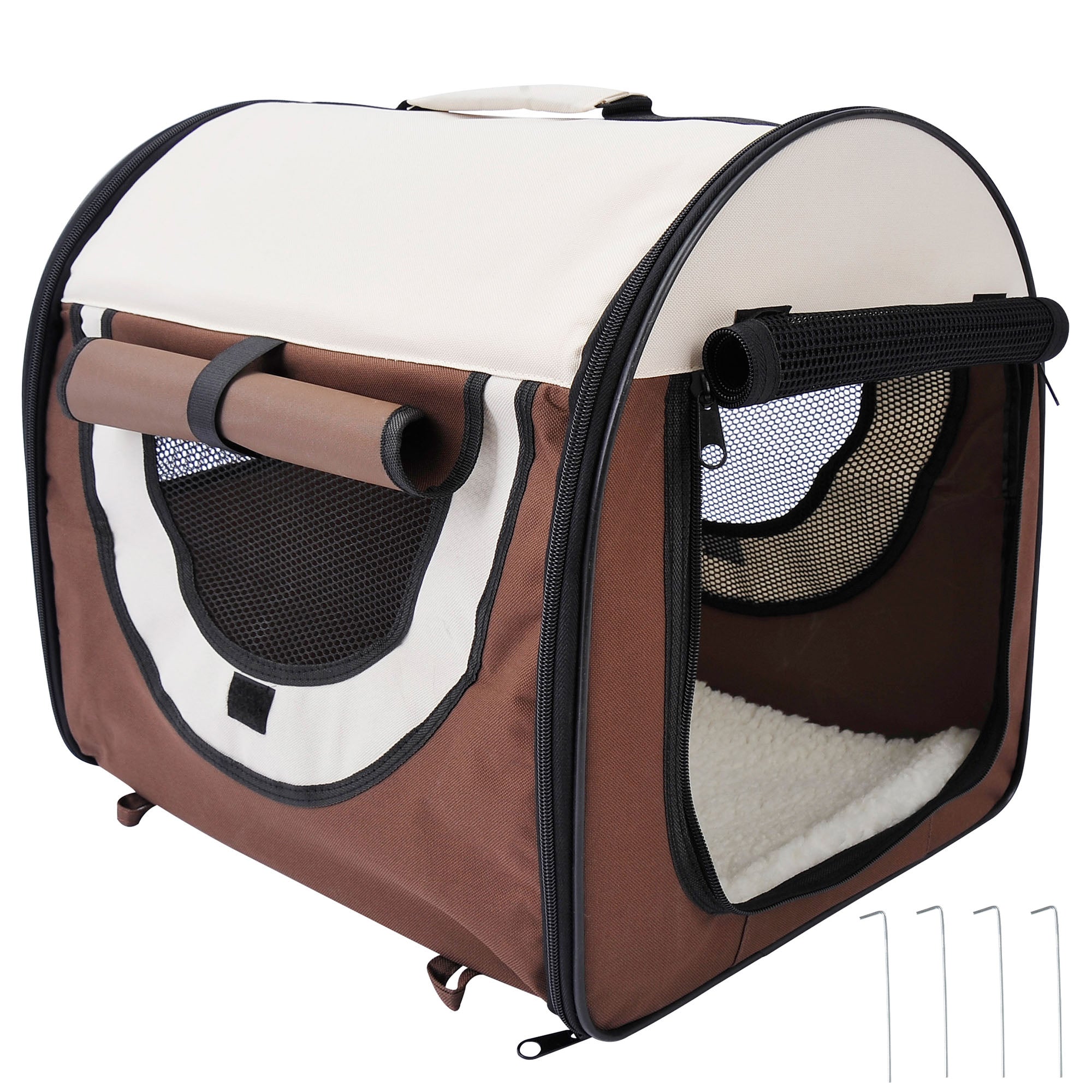 Sac de transport pour chien et chat caisse de transport pliable pour animaux adaptée à la voiture grand confort respirant avec coussin amovible 46 x 36 x 41 cm