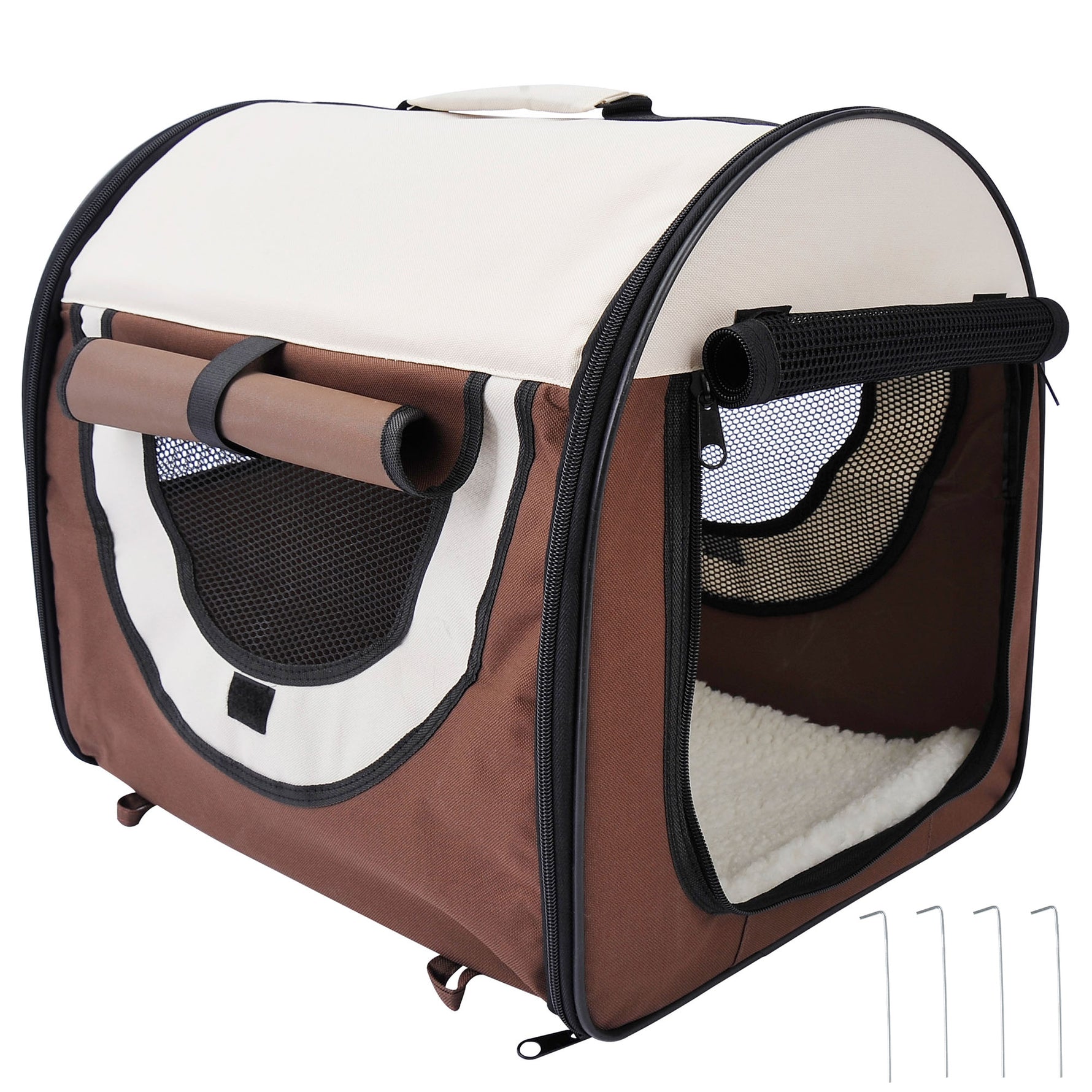Sac de transport pour chien et chat caisse de transport pliable pour animaux adaptée à la voiture grand confort respirant avec coussin amovible 46 x 36 x 41 cm
