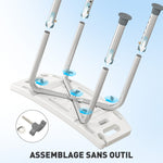 Siège de Douche réglable en Hauteur Tabouret de Douche Ergonomique Pieds antidérapants Charge Max. 135 Kg alu HDPE Blanc Bleu