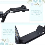 Trottinette enfant patinette pneus 30 cm Hauteur Guidon réglable poignée Frein et béquille Acier pour enfants à partir de 5 ans Noir