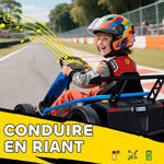 Haurrentzako GoKart auto elektrikoa, 2 x 24 V motorrak, 13 km/h-ko nora-modua, 119 x 77 x 54 cm, urdina
