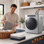 Ablufttrockner, elektrischer Wäschetrockner 1000 W 3 kg, 6 Trockenmodi, Timer, Edelstahl, silber