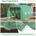 Serre de jardin 9 m² serre tunnel de jardin 3 x 3 x 2 m avec porte enroulable et 6 fenêtres en maille en acier PE vert