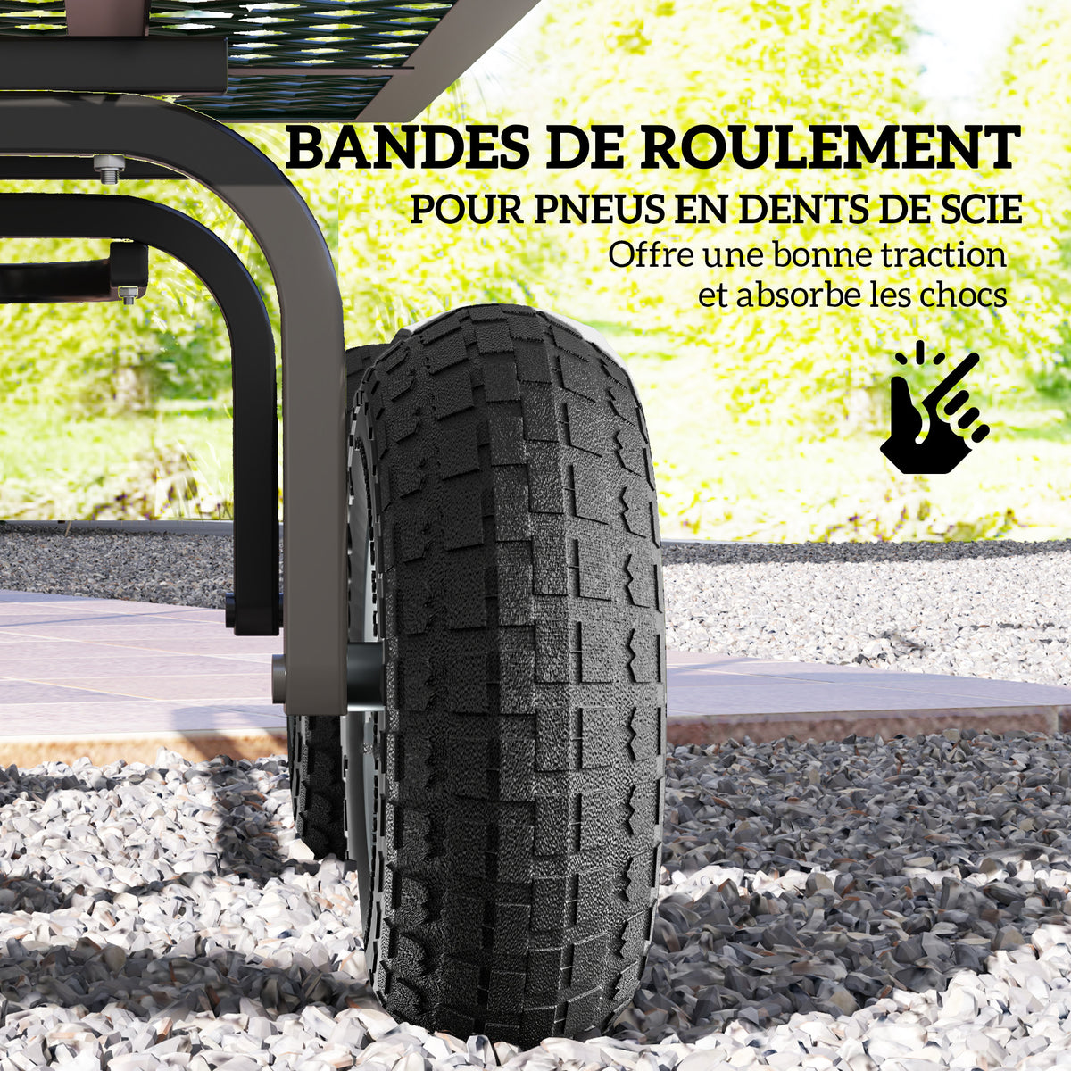Lot de 2 Pneus Pneumatiques de Remplacement Alésage de 16mm pour Chariot de Jardin, Brouette et diable