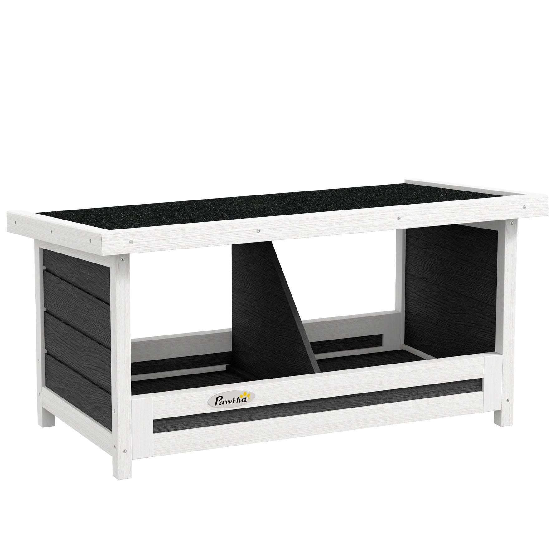 Pondoir nichoir pour poules 3 emplacements avec toit asphalte structure en bois 66 x 37 x 34 cm gris noir