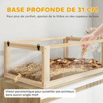 Cage hamster rongeur à 3 niveaux fond amovible de 31 cm de profondeur cabane balançoire 80x50x76cm finition bois naturel