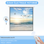 Schermo per proiezione motorizzato da 96 pollici, 1:1 4K HD, fissaggio a parete o a soffitto con telecomando, 195L x 8l x 182H cm